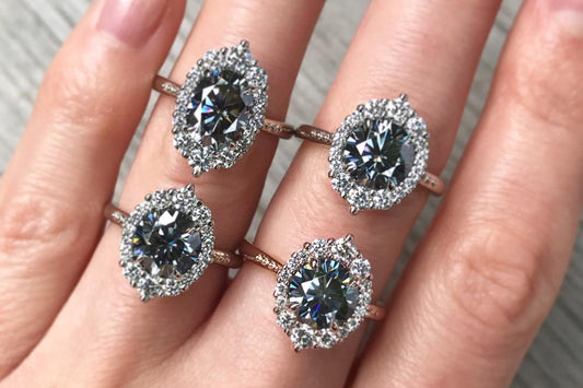 Grey & Blue-Grey Iconic⢠Moissanite, exclusively for Kristin Coffin Jewelry!