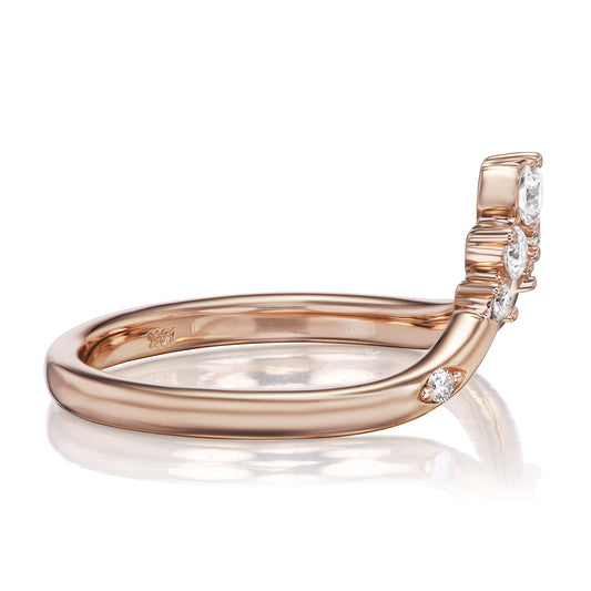 ::color_rose ::| Fancy diamond contour crown band Astral rose gold side view