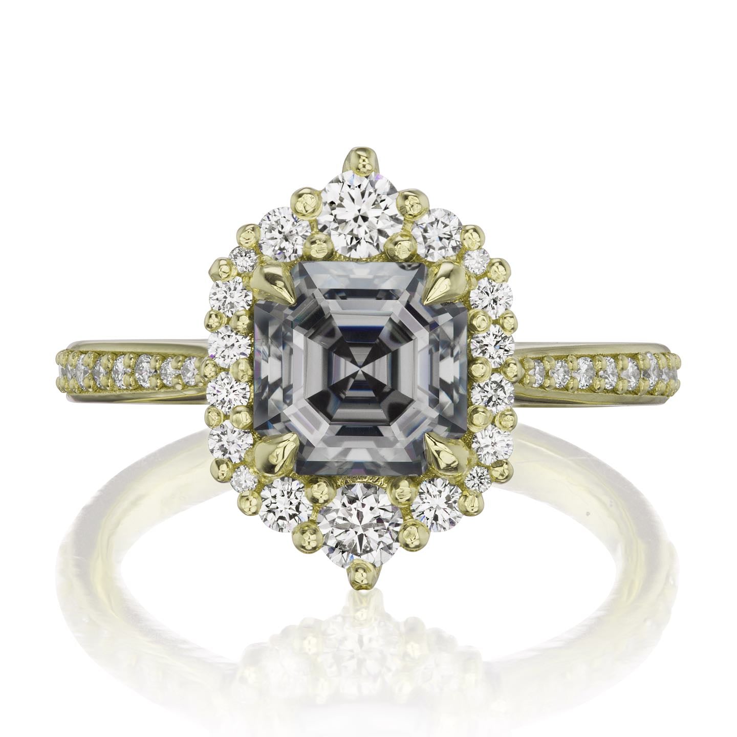Rosalind | Asscher Grey Moissanite (1.63ctw+) | Kristin Coffin Jewelry