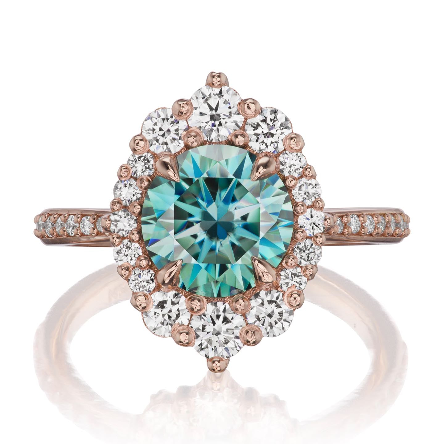 Emerson | Teal Moissanite Ring (2.55ctw+) | Kristin Coffin Jewelry