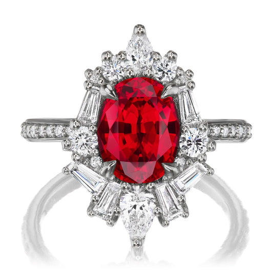::color_white ::shank_halfway_three-quarters ::shank_three-quarters_halfway_no ::| 3.4ctw+ oval ruby engagement ring Nyx white gold diamond shank front view