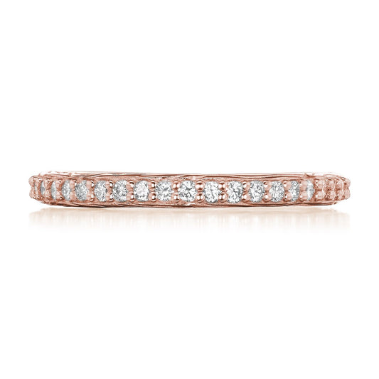 ::color_rose ::| Twig textured diamond wedding band Aspen rose gold front view
