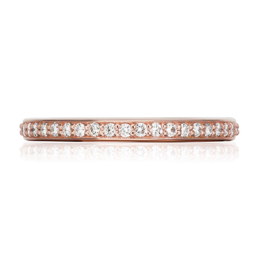 ::color_rose ::| Diamond wedding band Eleanor rose gold front view