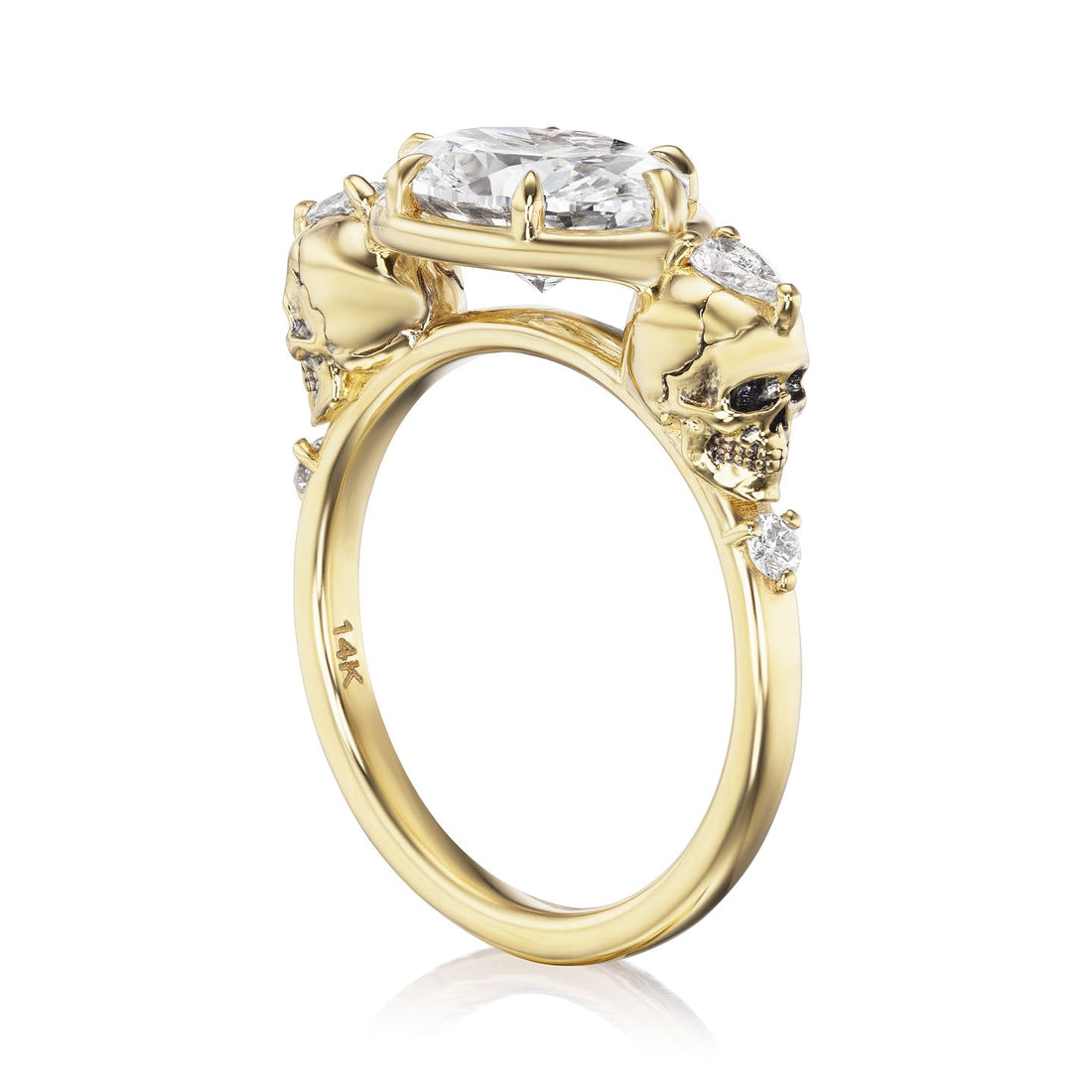 JULIET | Skull Ring: Oval Lab-Grown Diamond | Kristin Coffin Jewelry