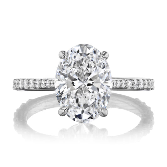 ::color_white ::| 3ct+ oval lab-grown diamond ring white gold Jessa front view