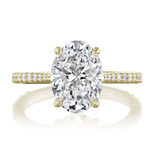::color_yellow ::| 3ct+ oval lab-grown diamond ring yellow gold Jessa front view