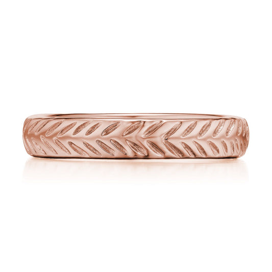 ::color_rose :: wedding band feather band rose gold