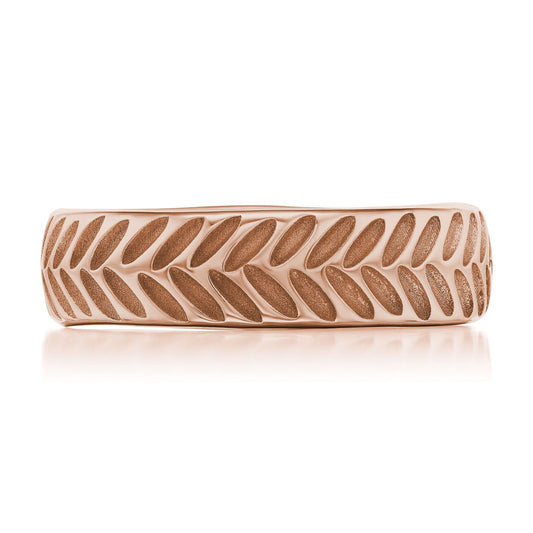 ::color_rose :: wide wedding band feather band rose gold