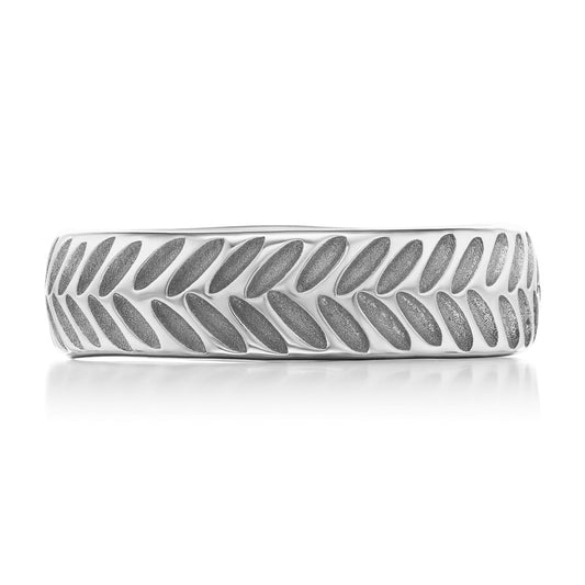 ::color_white :: wide wedding band feather band white gold