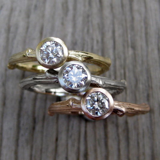 Diamond Branch Engagement Ring | Kristin Coffin Jewelry