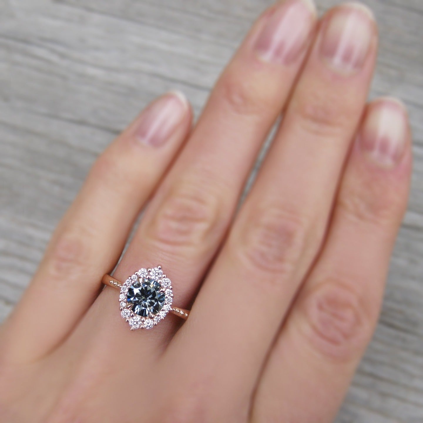 Dark grey moissanite store