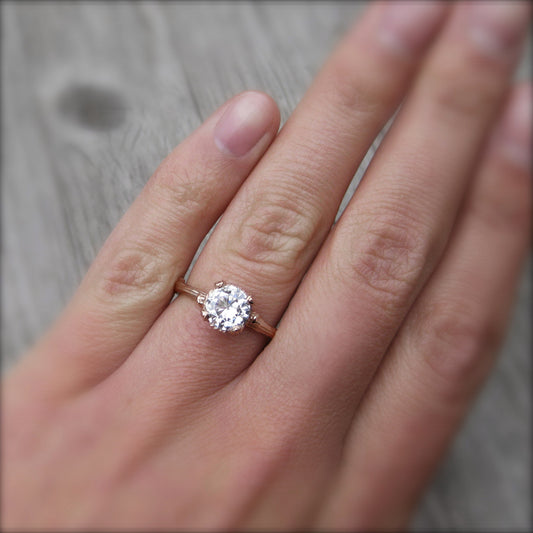 <center><strong>・VIOLET・</strong><br></center> Moissanite Twig Ring, 1ct (Ready to Ship)