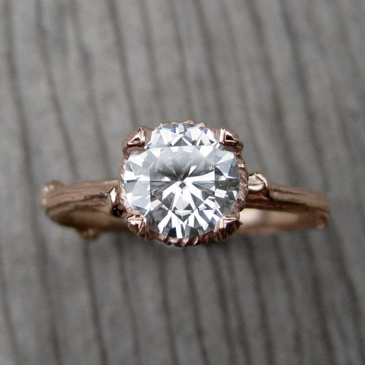 Forever Brilliant Moissanite Twig Engagement Ring 