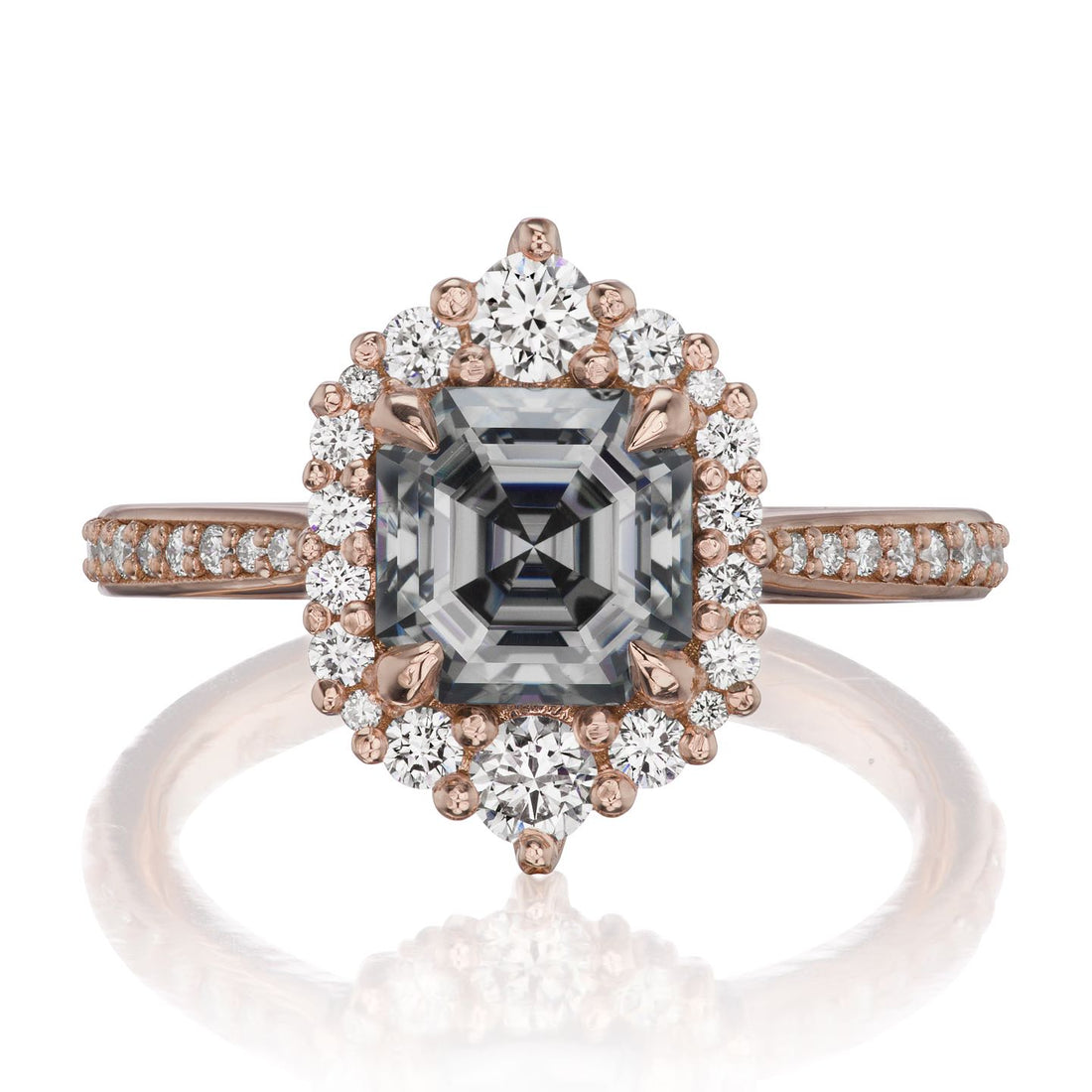 Rosalind | Asscher Grey Moissanite (1.63ctw+) | Kristin Coffin Jewelry