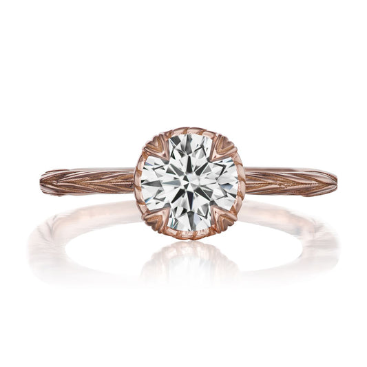 ::color_rose ::| 1ctw round lab-grown diamond solitaire engagement ring Sienna rose gold front view