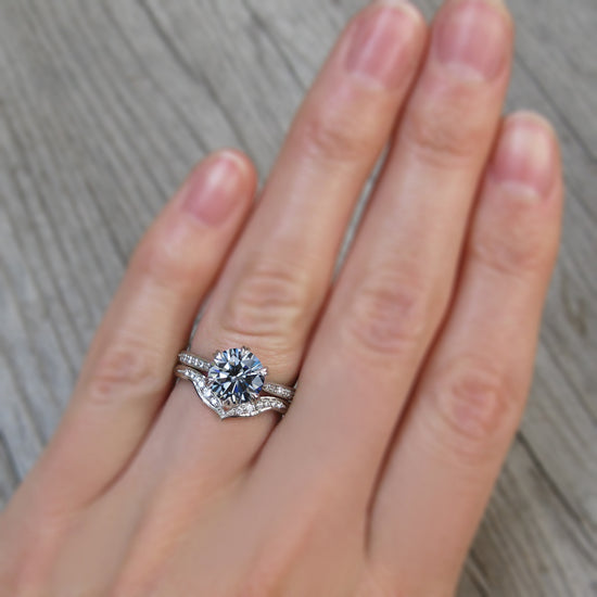 Salt And Pepper Diamond Engagement Ring, Unique Rustic Three Stone Grey  Black diamond ring in 14k