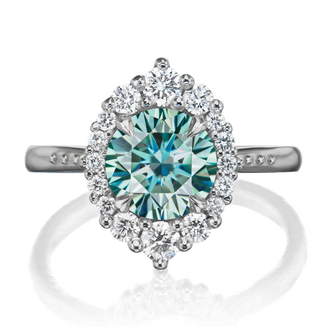 Emerson Teal Moissanite Ring (1.93ctw+) Kristin Coffin Jewelry