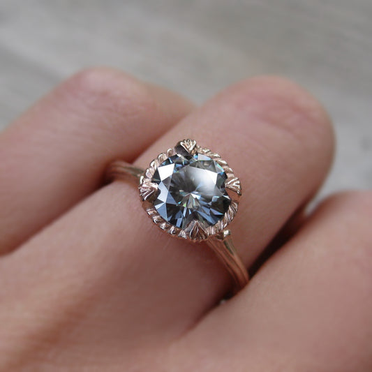 <center><strong>・VIOLET・</strong><br></center> Grey Moissanite Twig Ring, 1.25ct (Ready to Ship)