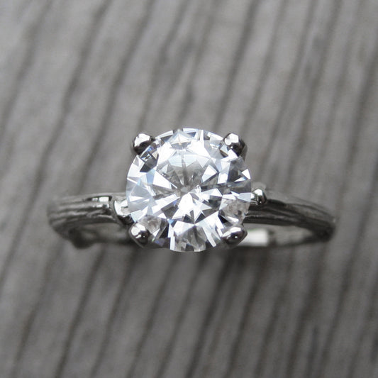 Round Forever Brilliant™ Moissanite Twig Engagement Ring (1.25ct, Ready to Ship)