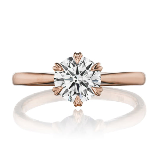::color_rose ::| 1.25ctw round lab-grown diamond engagement ring Leona rose gold front view