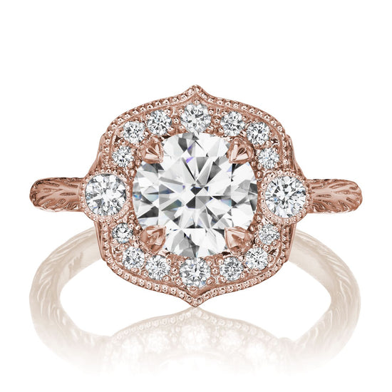 Gwen Heart-Shaped Halo Moissanite Diamond Engagement Ring