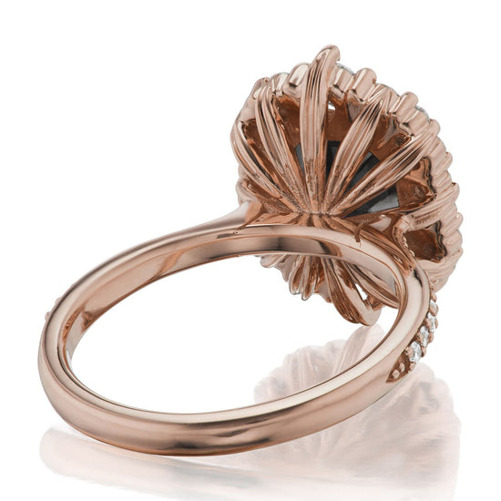 7/8ctw Oval Natural Champagne Diamond and Diamond Rose Gold Engagement Ring  | Blush Collection