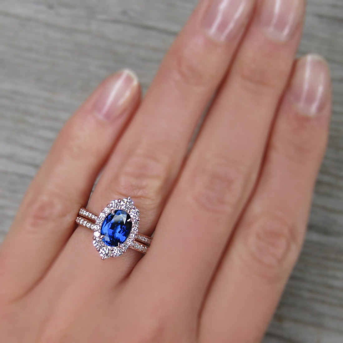 Sofia Oval Blue Sapphire Ring 2.18ctw Kristin Coffin Jewelry