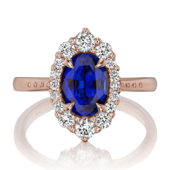 Blue Sapphire Platinum Diamond Engagement Ring JL PT LR 7013