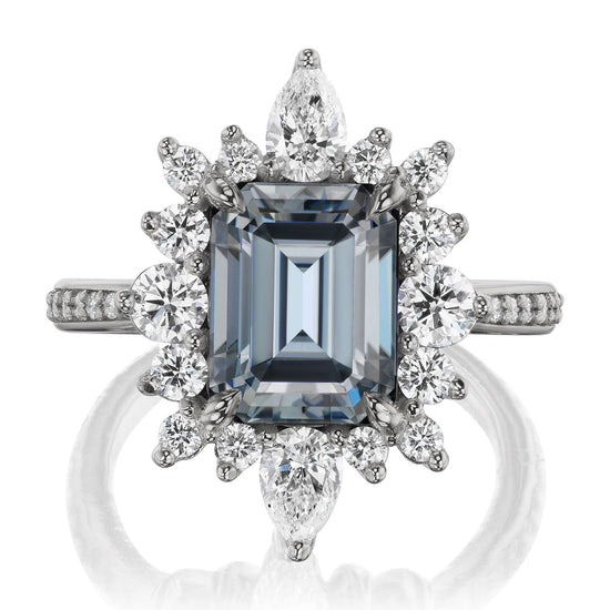 1.8ct Grey Spinel Cushion Engagement Ring - Hand Carved Ring - Gray En –  Anueva Jewelry