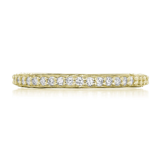 ::color_yellow ::| Twig textured diamond wedding band Aspen yellow gold front view
