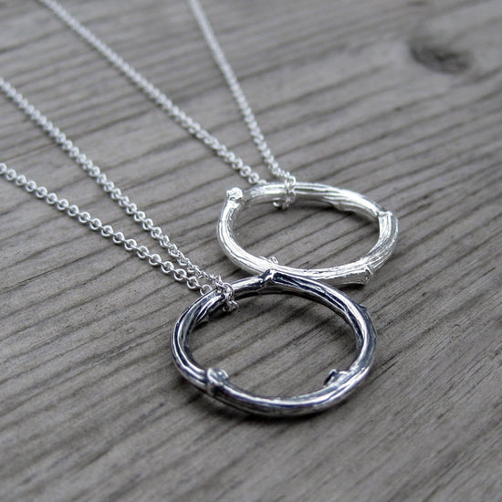 Large Luna Hammered Disc Necklace in Sterling Silver | monavart